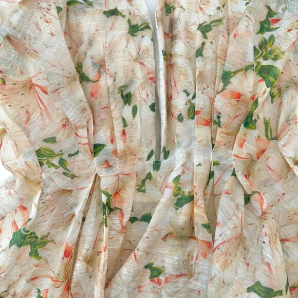 ZIMMERMANN Natura Draped Strapless Dress High-Low Azalea Floral 0 (US4) - Picture 14 of 16